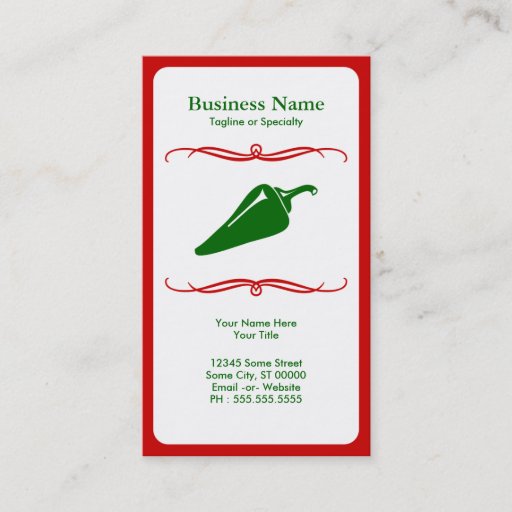 Customizable mod chili pepper business card templates