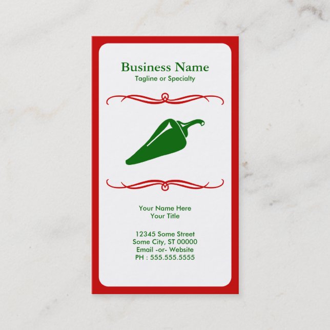 mod chili pepper business card (Front)