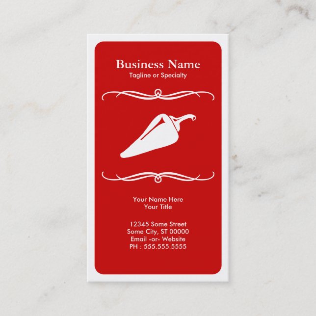 mod chili pepper business card (Front)