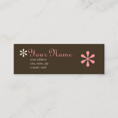 Mod Chocolate &amp; Pink Calling Card Business Card Template