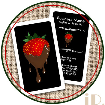 Mod Chocolate Strawberry Loyalty Card by identica at Zazzle