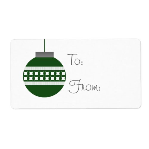 Mod Christmas Ornament Holiday Gift Tags Green Label