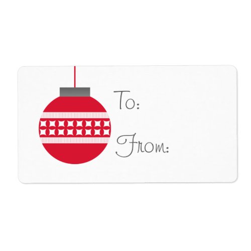 Mod Christmas Ornament Holiday Gift Tags Red Label