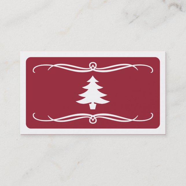 mod christmas tree (color customizable) business card (Front)