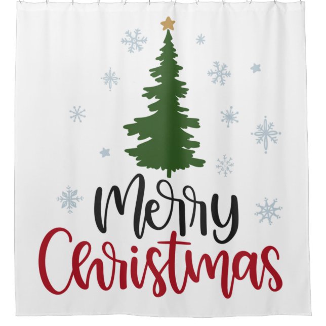 "MOD CHRISTMAS TREE" SHOWER CURTAIN (Front)