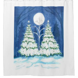 "MOD CHRISTMAS TREE" SHOWER CURTAIN