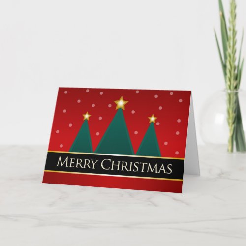 Mod Christmas Trees Contemporary Christmas Card