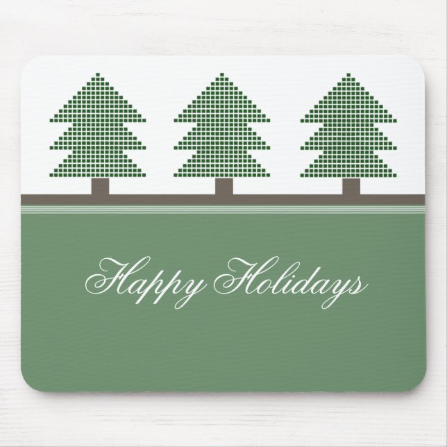 Mod Christmas Trees Holiday Mousepad (Front)
