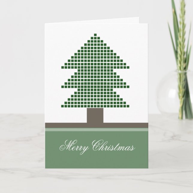 Mod Christmas Trees Vertical Greeting Card (Front)