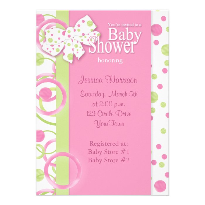 Mod Circles Baby Girl Shower Invitation
