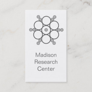 Mod Circles Business Card, Gray Business Card