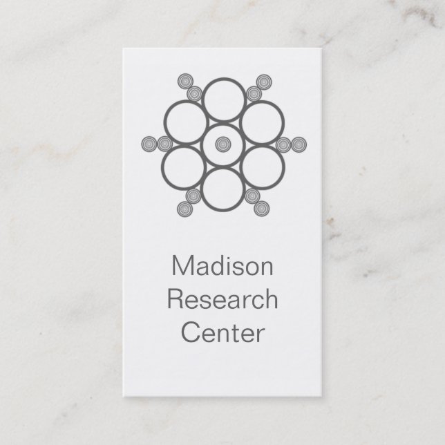 Mod Circles Business Card, Gray Card (Front)
