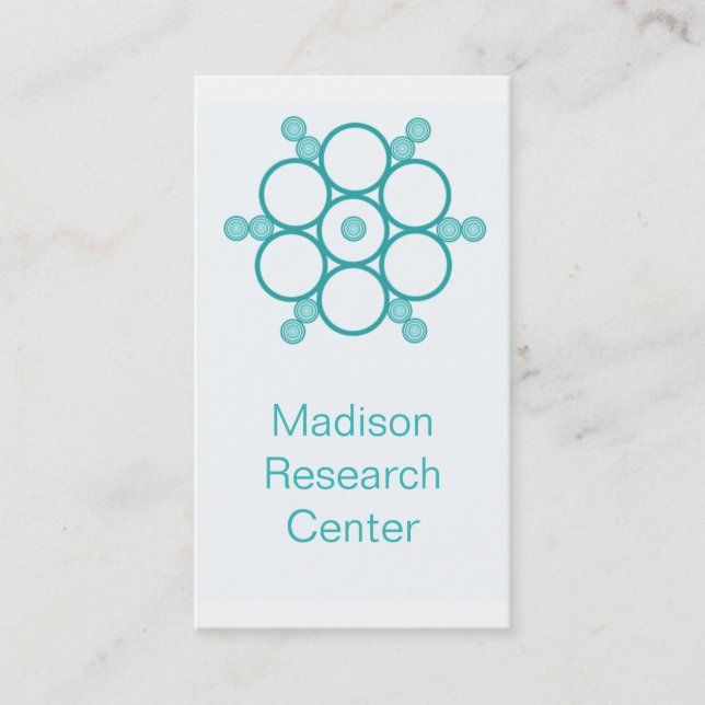 Mod Circles Business Card, Turquoise Card (Front)