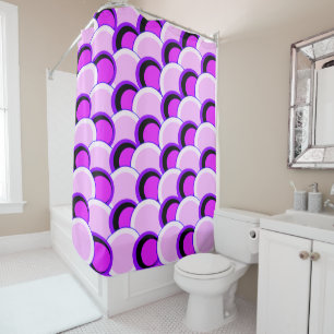 Mod Circles Pink and Purple Shower Curtain