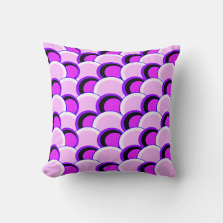 Mod Circles Pink and Purple Throw Pillow