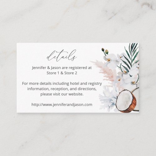 MOD Coconut Coral  White Floral Details SM Enclosure Card