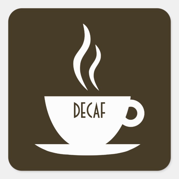 mod coffee decaf square sticker