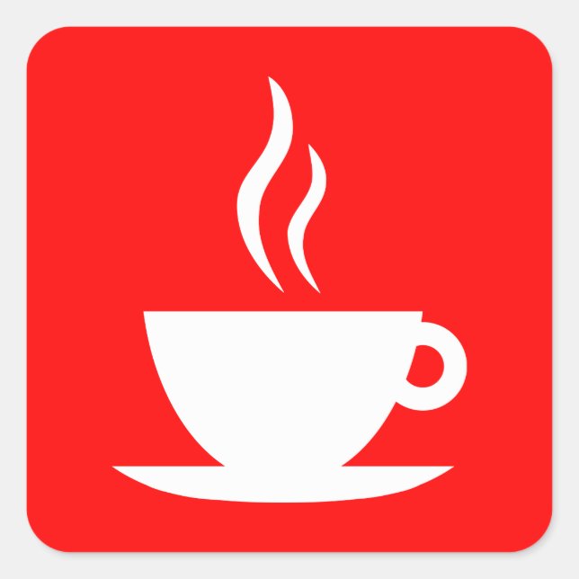 mod coffee square sticker (Front)