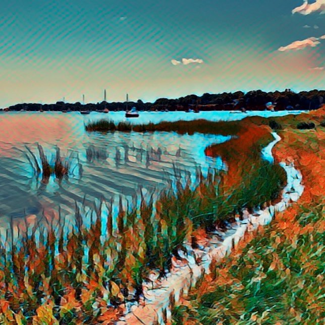 Mod Colors Cape Cod Bay Ocean Pathway Canvas Print (Creator Uploaded)