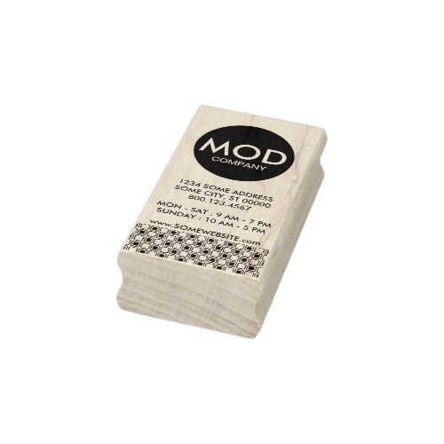 mod company business card rubber stamp