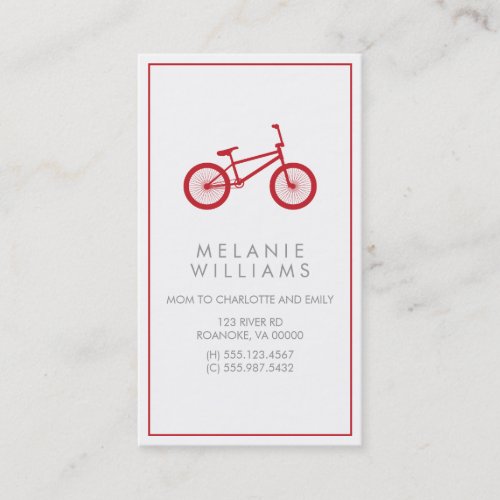Mod Cranberry Red Bicycle Calling Card