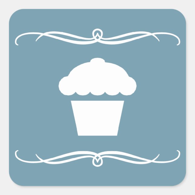 mod cupcake square sticker (Front)