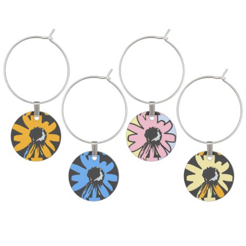 Mod Daisy multicolor Wine Charm