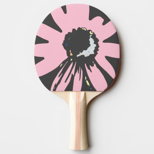 Mod daisy pale pink and black ping pong gear ping pong paddle