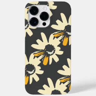 Mod daisy pale yellow and ochre, black pattern Case-Mate iPhone 14 pro max case