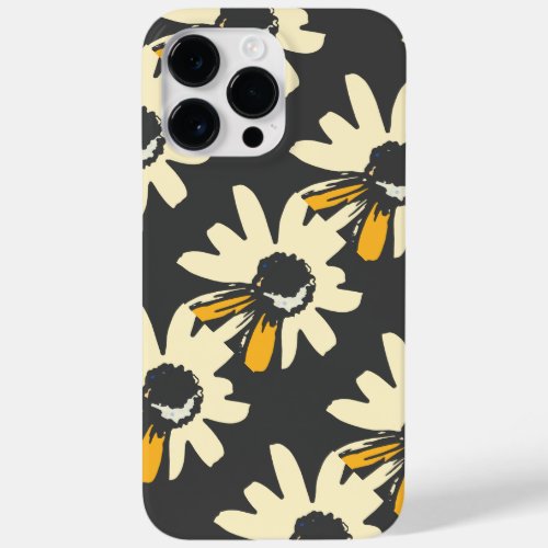 Mod daisy pale yellow and ochre black pattern Case_Mate iPhone 14 pro max case