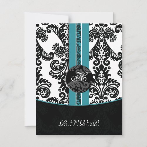 mod damask aqua rsvp standard 35 x 5