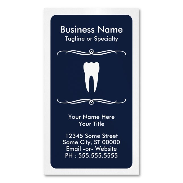 Mod Dentist Magnetic Business Card Magnet (Front Vertical)