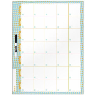 Mod Diamonds Home Calendar Grid Dry Erase Board