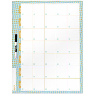 Mod Diamonds Home Calendar Grid Dry Erase Board