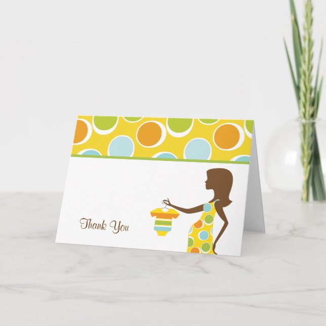 Mod Dot Mom to Be Thank You Note Cards (Front)