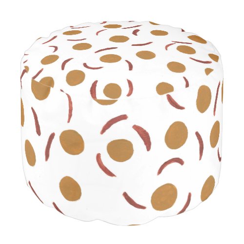 Mod Dots Gold and Sienna Chic Pouf