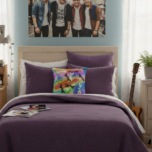 Mod dragonflies throw pillow