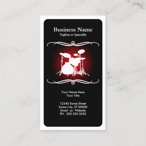 Customizable mod drums business card