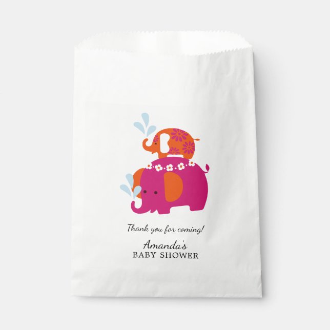Mod Elephant Baby Shower Favor Bags (Front)