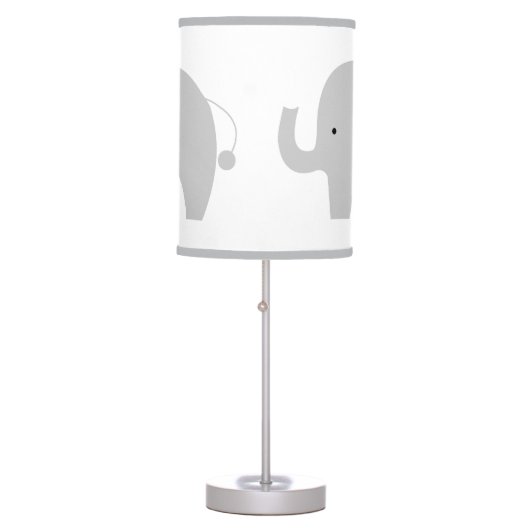 Mod Elephant White with Gray Trim Table Lamp (Front)