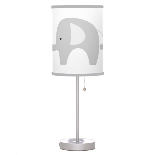 Mod Elephant White with Gray Trim Table Lamp (Left)
