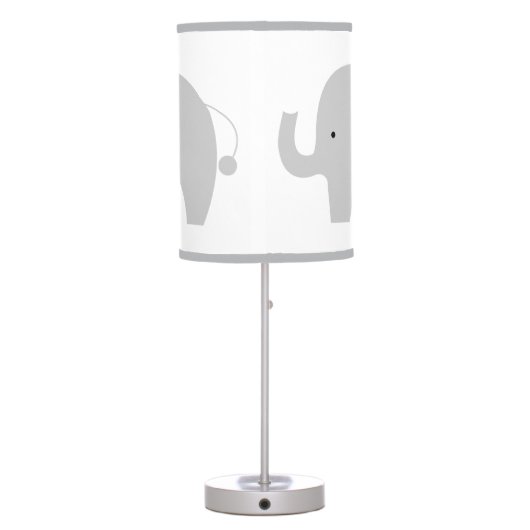 Mod Elephant White with Gray Trim Table Lamp (Back)