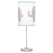 Mod Elephant White with Light Blue Trim Table Lamp (Front)