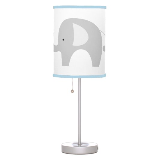 Mod Elephant White with Light Blue Trim Table Lamp (Right)