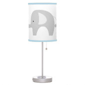 Mod Elephant White with Light Blue Trim Table Lamp (Left)