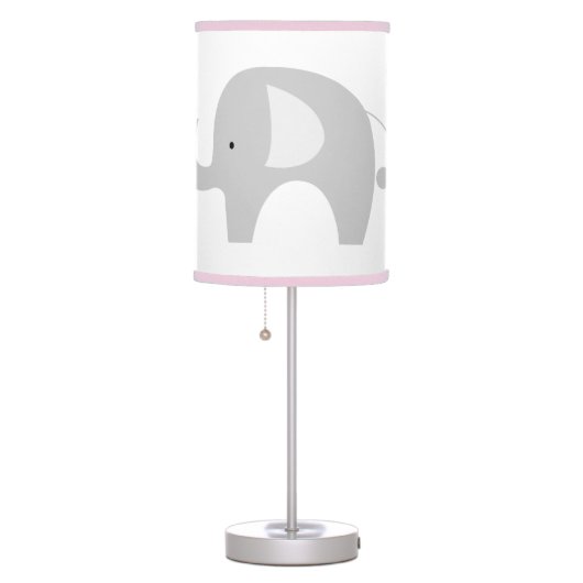 Mod Elephant White with Pink Trim Table Lamp (Right)