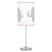 Mod Elephant White with Pink Trim Table Lamp (Back)