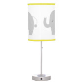 Mod Elephant White with Yellow Trim Table Lamp (Back)