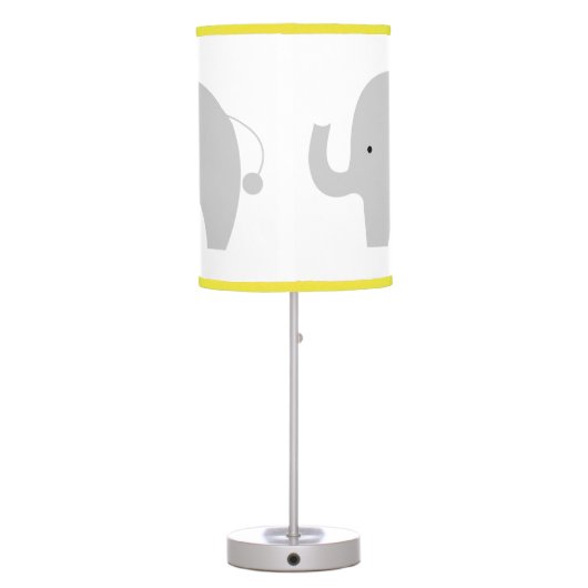Mod Elephant White with Yellow Trim Table Lamp (Back)