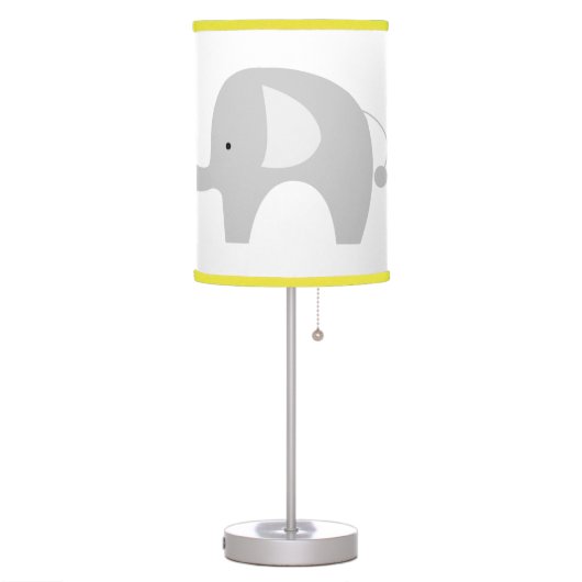 Mod Elephant White with Yellow Trim Table Lamp (Left)